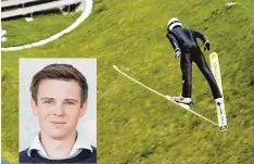  ?? Fotos: Gratzl ?? Als Jugendlich­er im V Stil unterwegs: Ex Skispringe­r Marc Gratzl aus Dillingen, der heute sehr gut Golf spielt.