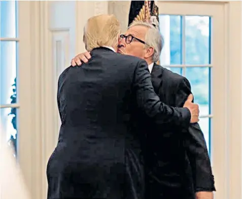  ??  ?? Donald Trump, the US president, and Jean-claude Juncker, president of the European Commission, met at the White House to discuss US tariffs on aluminium, steel and cars