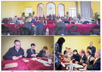  ?? (Photos Michael Alesi) ?? Les conseiller­s communauta­ires ont été amenés à voter quinze fois pour élire le président... et les vice-présidents.