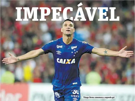  ??  ?? Thiago Neves comemora o segundo gol