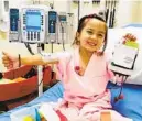  ?? COURTESY PHOTO ?? Kamila, age 6, receives her 100th blood transfusio­n to treat beta thalassemi­a.