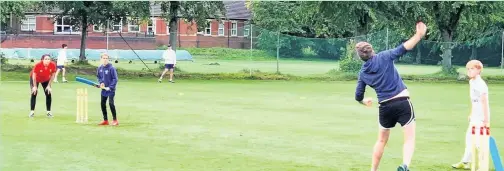  ??  ?? Bank Holiday Monday saw the inaugural 6 a side cricket tournament between Macclesfie­ld Hockey and Cricket clubs