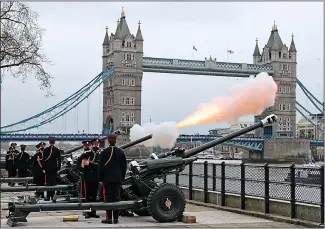  ?? ?? TRIBUTE: A gun salute will take place on the banks of the Thames tomorrow