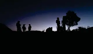  ?? ISRAELI ARMY HANDOUT PHOTO VIA AFP ?? AS DAY BREAKS
Israeli troops are pictured operating in the Gaza Strip on Wednesday, Jan. 31, 2024.