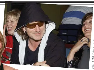  ?? ?? Mingling with the stars: Bono leaving Eden Resturant in 2004