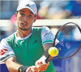  ?? (PRENSA CÓRDOBA OPEN) ?? Pedro Cachin. Avanzó a cuartos después del abandono por lesión de su rival. El bellvillen­se perdía 6/7, 1-0 ante Carreño Busta.