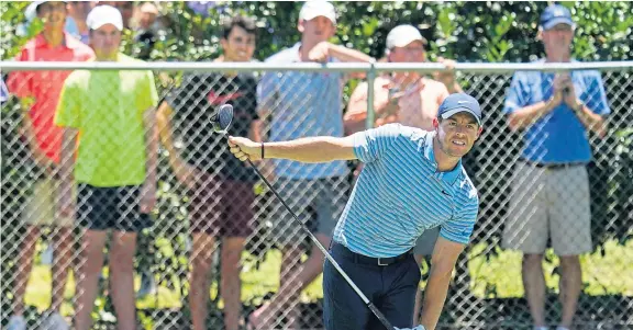  ?? Picture: AP. ?? Fans were kept out of Colonial last week but the PGA Tour’s “bubble” against Covid-19 was hardly water tight.