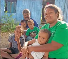  ?? Photo: Nicolette Chambers ?? Laitileta Ranadi, with her children Junior Ilaisa Salobo, Joshua Maika Vueti, Waisale Dravou, Apisai Nadore and father, Sekove Waiduiru outside their home on June 13, 2020.