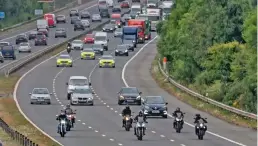  ?? ?? Go slow: A motor convoy protest on the M5 near Bridgwater