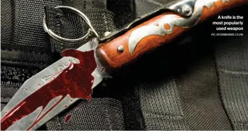  ?? PIC: MYZIMBABWE.CO.ZW ?? A knife is the most popularly
used weapon