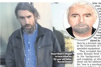  ??  ?? Stuart Reid is alleged
to have killed his 63-year-old father
Ronald (inset)
