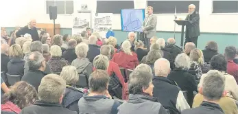  ??  ?? Settlers Hall was packed for a presentati­on on the proposed town centre at 404 Ōmokoroa Road. PHOTO: Matthew Farrell.