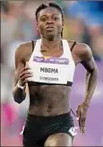  ?? Manish Swarup / Associated Press ?? Christine Mboma, an Olympic silver medalist, hasn’t stated whether she’d be willing to undergo hormone therapy.