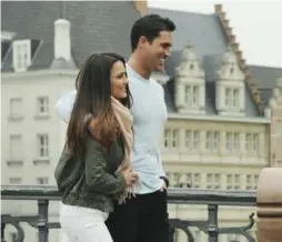  ?? GEERT VANDEN WIJNGAERT/ABC ?? Andi Dorfman and Josh Murray in Brussels last year on an episode of The
Bacheloret­te. The pair attended the premiere of The Bachelor earlier this week.