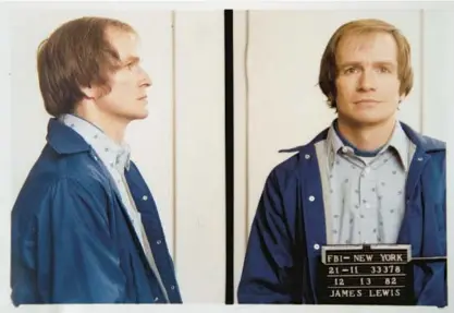 ?? TOM ELLIS ?? James Lewis stands for his booking photo on Dec. 13, 1982, when he was taken into custody in New York City.