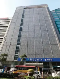  ?? PHOTO FROM SECURITY BANK CORP. ?? n Facade of the Security Bank Corp.'s main building on Ayala Avenue in Makati City.