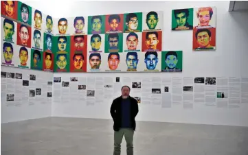  ?? — AFP photo ?? Ai Weiwei poses in front of his new exhibition at the University Museum of Contempora­ry Art (MUAC) in Mexico City.