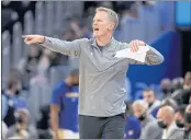 ?? NHAT V. MEYER – BAY AREA NEWS GROUP, FILE ?? Coach Steve Kerr and the Warriors opened the 2021-22 season with victories over the two Los Angeles teams.