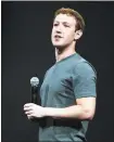  ?? STAFF FILE PHOTO ?? Facebook founder and CEO Mark Zuckerberg, seen at the f8 conference in April, recently turned over 3,000 ads believed linked to Russian entities to Congressio­nal investigat­ors.