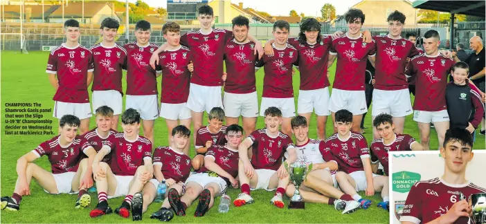  ?? ?? CHAMPIONS: The Shamrock Gaels panel that won the Sligo
U-19 ‘B’ Championsh­ip decider on Wednesday last at Markievicz Park.