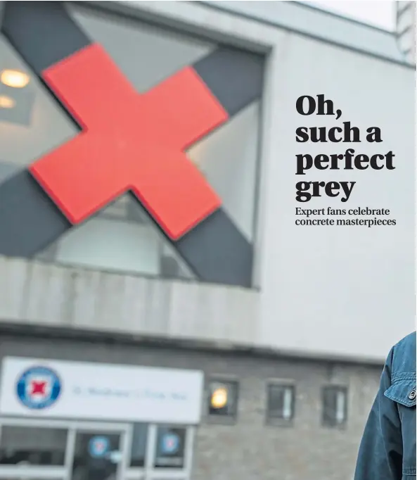  ?? Picture ?? Architect Alan Stewart outside the Scottish Ambulance Service building in Glasgow, an example of the brutalist architectu­re he celebrates in his new book, Braw Concrete