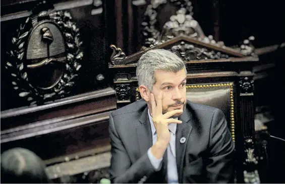  ?? EMMANUEL FERNÁNDEZ ?? Tensión. El jefe de Gabinete, Marcos Peña, ayer en el Congreso donde respondió preguntas de los diputados.