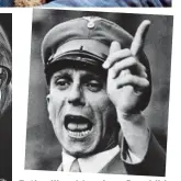  ??  ?? Enthrallin­g: Maggie as Brunhilde Pomsel. Left: Pomsel in real life and, above, her boss Goebbels