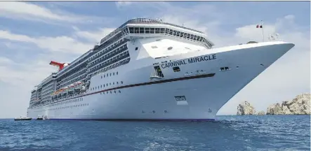  ?? AARON SAUNDERS ?? Carnival Miracle returns to the West Coast in 2019, destined for San Diego.