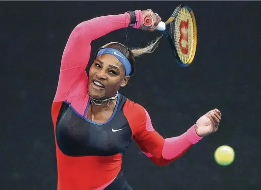  ?? David Gray / Getty Images ?? Serena Williams had a break from competitio­n, which she used to work on conditioni­ng. It’s paid off as she still has a shot at her record-tying 24th Grand Slam title.
