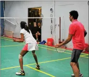  ?? MICHILEA PATTERSON — FOR MEDIANEWS GROUP ?? Players participat­e in a Pottstown Badminton Rumble at Smashville.