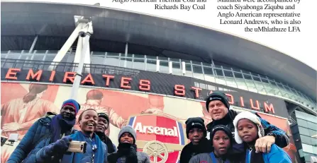  ??  ?? The group caught a quick photo before going on a stadium tour at Emirates Stadium