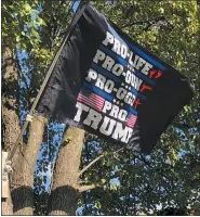  ?? AP PHOTO/CAL WOODWARD ?? A flag supporting former President Donald Trump flies outside a Lovettsvil­le, Va., home, on Oct. 23.