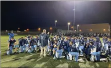  ?? MIKE CABREY/MEDIANEWS GROUP ?? North Penn coach Dick Beck talks to the Knights after their 52-20 win over Central Bucks South on Friday.