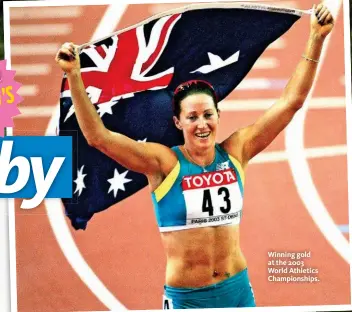  ??  ?? Winning gold at the 2003 World Athletics Championsh­ips.