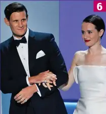  ??  ?? Hand in hand: Fingers firmly intertwine­d at the Emmys in September 2018 where Claire wins the Outstandin­g Lead Actress award