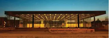  ?? Foto: dpa ?? Für 140 Millionen Euro generalsan­iert: die Neue Nationalga­lerie, Berlins Mies‰van‰der‰rohe‰architektu­r‰ikone.