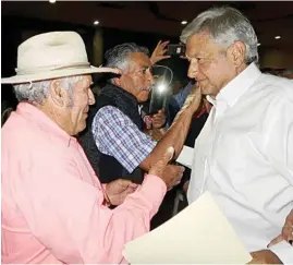  ??  ?? ACTO. Andrés Manuel López Obrador tuvo acto de precampaña en Hidalgo.