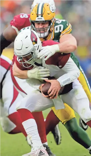  ?? MILWAUKEE JOURNAL SENTINEL ?? Green Bay Packers defensive end Dean Lowry had three sacks last season.