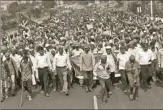  ?? RISHIKESH CHOUDHARY/ HT ?? Farmers march from Nashik to Mumbai, March 9. Their demands went beyond the usual ones: loan waivers and support prices