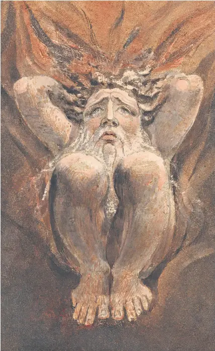  ??  ?? g ‘An air of natural gentility is diffused over him’: Urizen, the embodiment of reason, from William Blake’s The First Book of Urizen (1794)