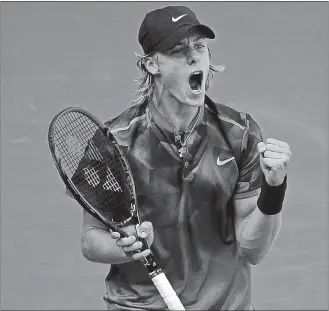  ?? SETH WENIG/AP PHOTO ?? Denis Shapovalov reacts after scoring a point against Kyle Edmund on Friday during the third round of the U.S. Open at New York.