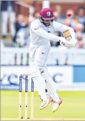  ?? AFP ?? West Indies' Shai Hope plays a shot during the third day of the third internatio­nal Test in London on Saturday