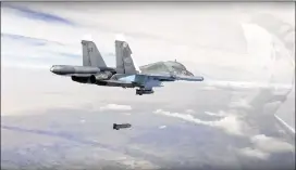  ?? RUSSIAN DEFENSE MINISTRY PRESS SERVICE ?? Since its air campaign in Syria started Sept. 30, Russia has ramped up its airstrikes from a handful each day to nearly 90 on some days.