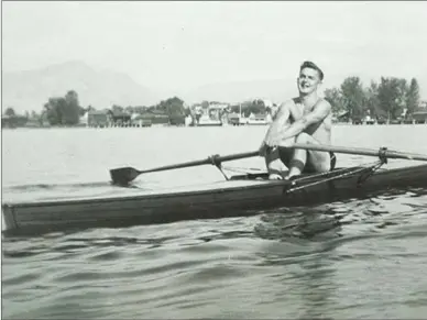  ?? Kelowna Rowing Club ?? William Treadgold is pictured on Okanagan Lake in the 1930s. Despite its longevity, the club needs a new home to stay afloat.