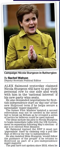  ??  ?? Campaign: Nicola Sturgeon in Rutherglen
