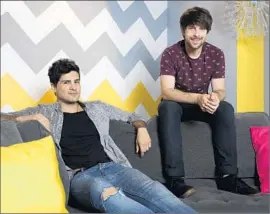  ??  ?? THE 27- YEAR- OLD Sacramento natives behind Smosh, Anthony Padilla, left, and Ian Hecox, have made some 3,000 sketches on YouTube in the last 10 years.