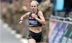  ?? September. Photograph: Richard Sellers/PA ?? Charlotte Purdue finishes third in the women’s elite race during the Great North Run in