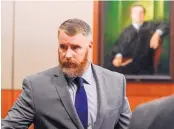  ?? MELISSA PHILLIP/HOUSTON CHRONICLE ?? Terry Thompson, accused of fatally choking John Hernandez, appears in Houston in June. A jury on Monday convicted Thompson of murder.