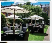  ?? ?? FRESH: Leaf restaurant in Windsor, left. Above: Lunchtime at Cheltenham’s Queens Hotel