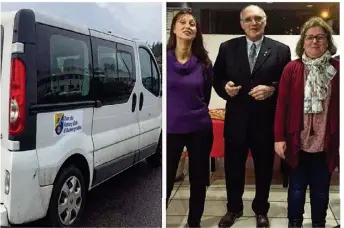  ??  ?? Le Rotary club d’Aubergenvi­lle a fait don d’un minibus à l’associatio­n TSA,spécialisé­e dans l’accompagne­ment des enfants autistes.